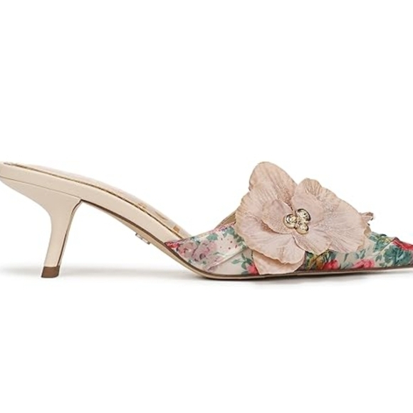 💕🔹️Sam Edelman 🔹️rose Multi Floral Women's BELLA dress  Mules/ Heels. - Picture 7 of 7
